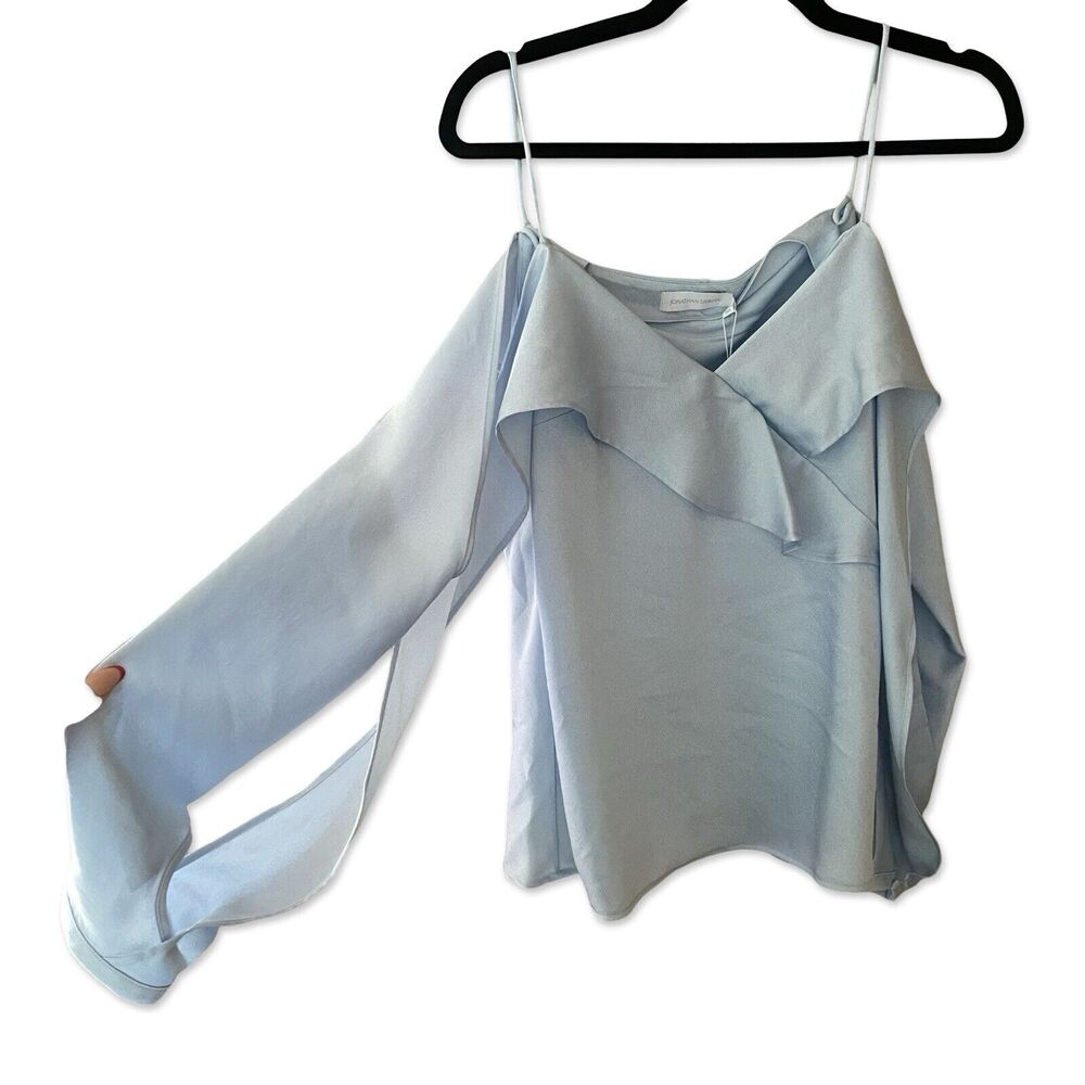 Jonathan Simkhai Light Blue Ruffle Blouse - Picture 10 of 16